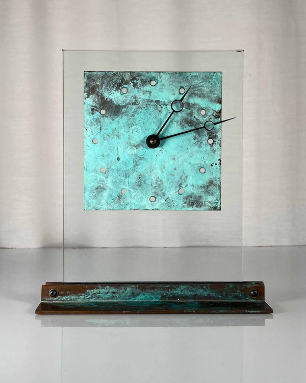 Copper Verdigris Mantal Clock