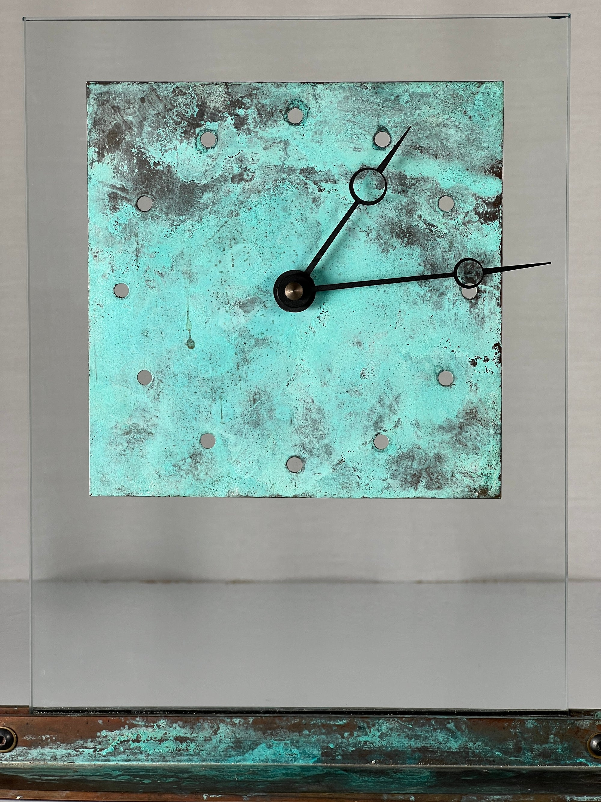 Copper Verdigris Mantal Clock