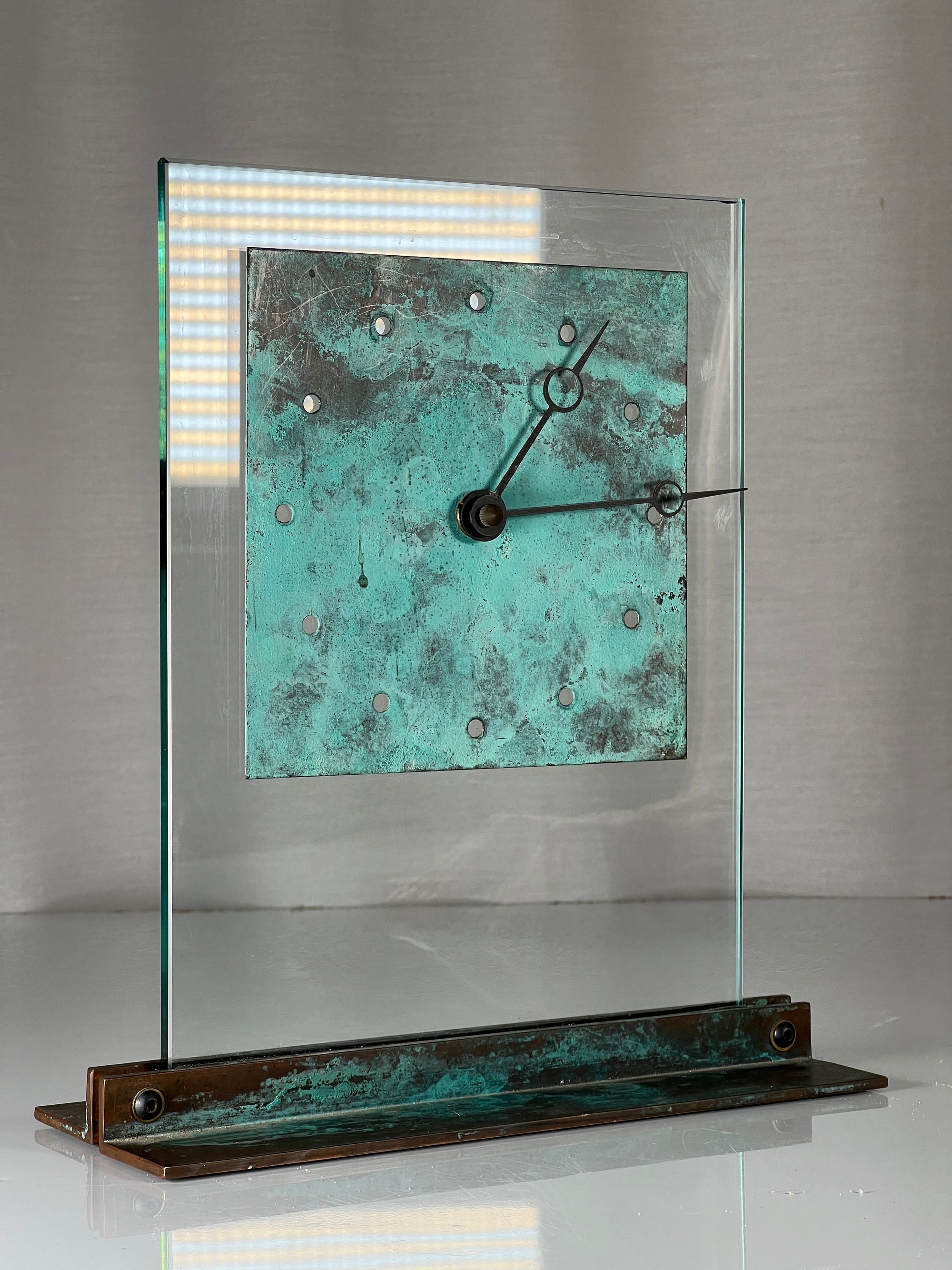 Copper Verdigris Mantal Clock