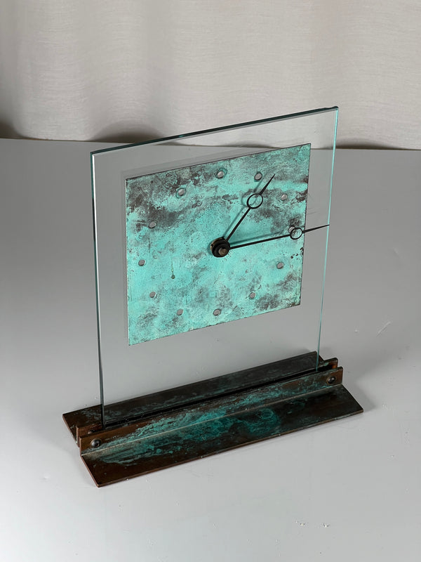 Copper Verdigris Mantal Clock