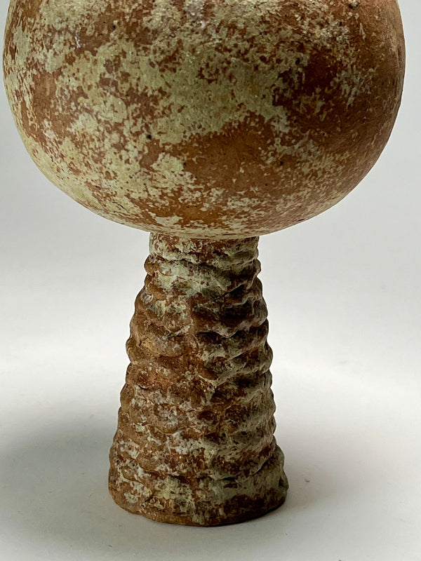 Coiled Pedestal Stoneware Vase