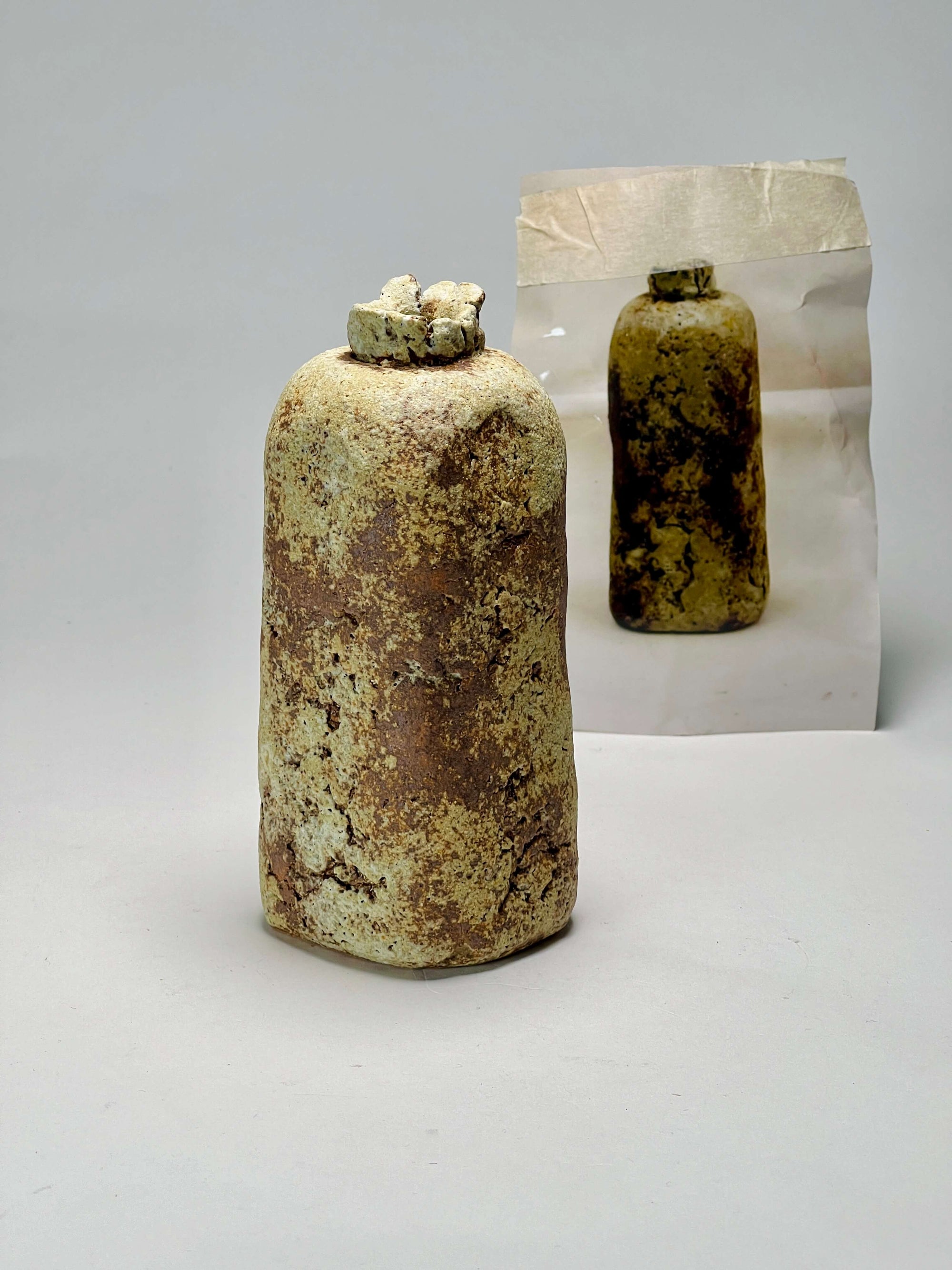 Pair of Bottle Stoneware Bud Vases