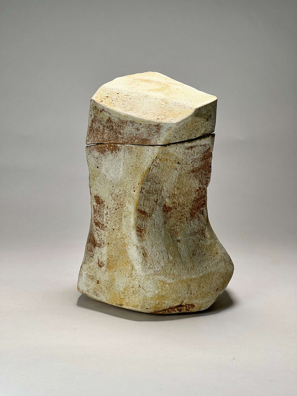 Brutalist Stoneware Pot With Lid